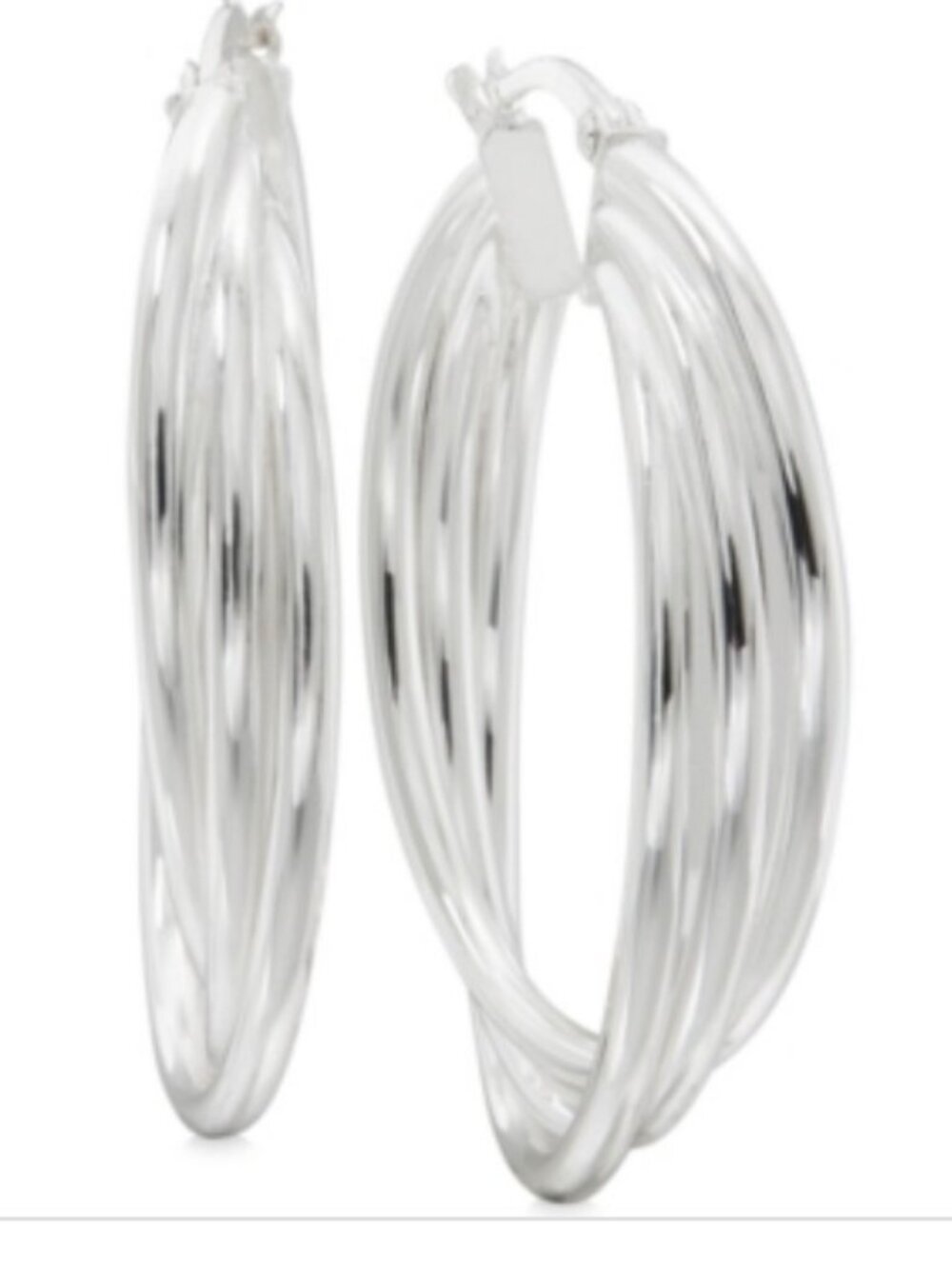 Triple Band Hoop Earrings in Sterling Silver